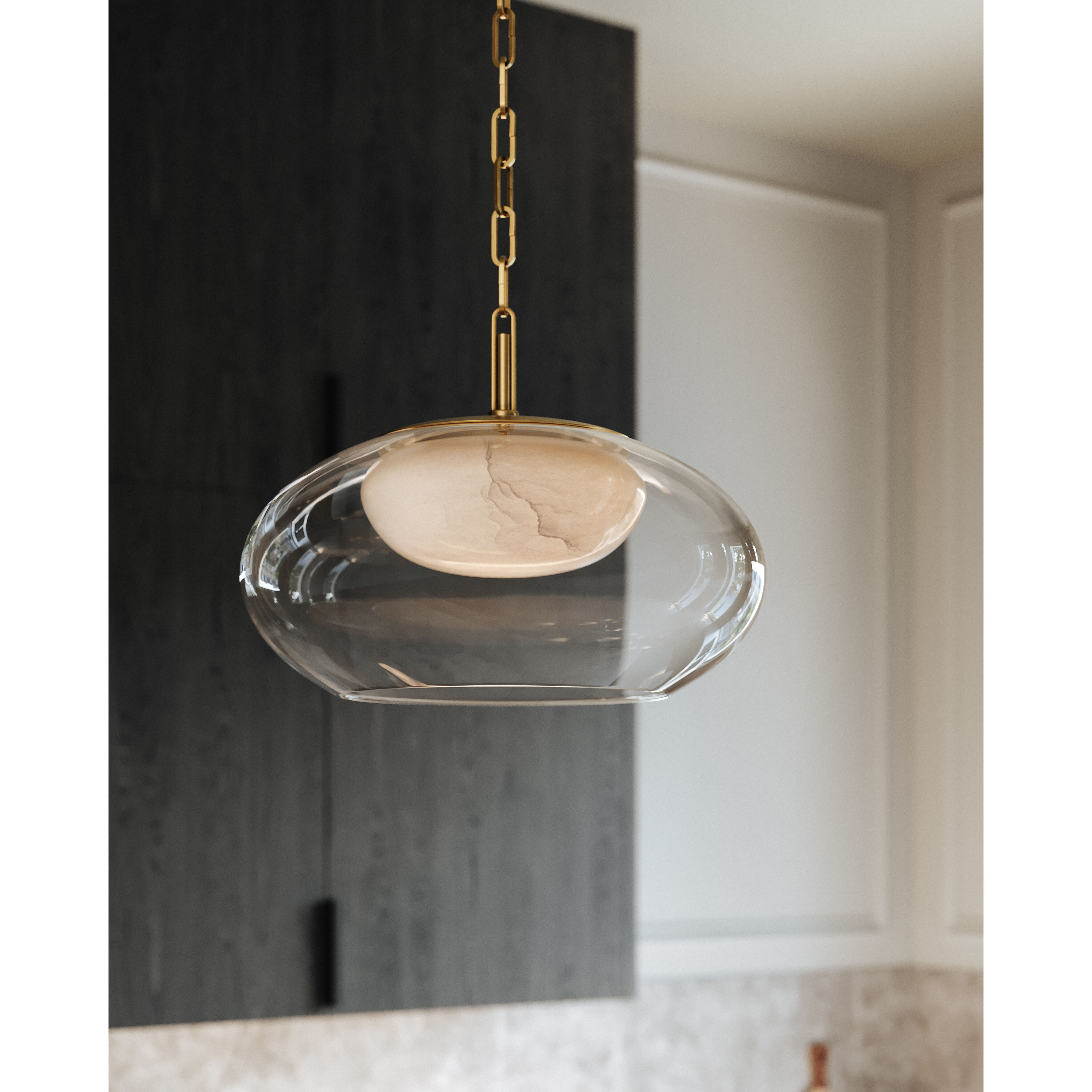 Moore LED 17 inch Aged Brass Pendant Ceiling Light